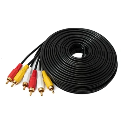 Afbeelding van System S Cinch 3 RCA kabel 10 m stekker naar stereo &amp; composiet AV adapter zwart