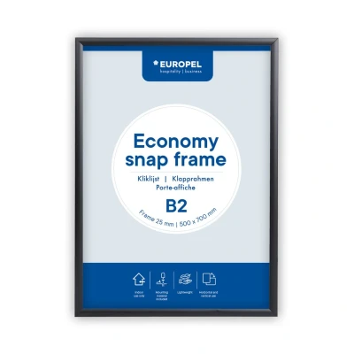 Afbeelding van Europel Clicklijst Economy, lijst 25 mm, ft B2, zwart