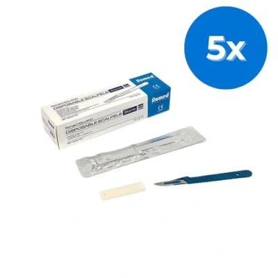 Afbeelding van Romed scalpelmesjes met handvat nummer 23 Set van 5 doosjes