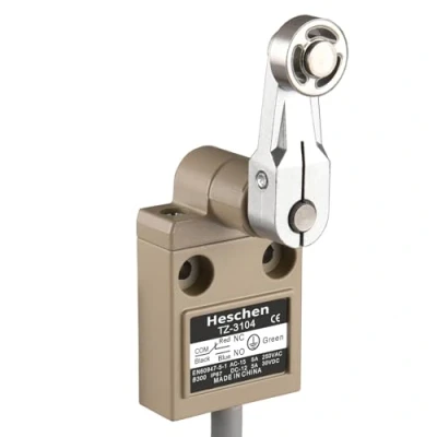 Afbeelding van Heschen Compacte Voorbedrade Grensschakelaar TZ 3104 Rolhendel Plunger SPDT NO + NC Momentary AC 250V 5A IP67 Waterdicht