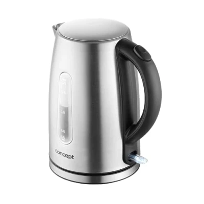 Afbeelding van Concept RK3270 Waterkoker, roestvrij stalen waterkoker met 1,7 liter inhoud, 2200 W, staal, 360 graden draaibaar basisstation