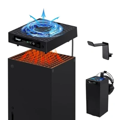 Afbeelding van Mcbazel X box Series Cooling Fan, 3 Speed Level PWM RGB Fan with Headset Hanger Mount for Black