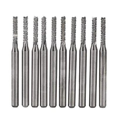 Afbeelding van Akozon Carbide Square End Mill 10st 2mm Cemented Gravure Bits Carving Drill SMT/CNC/PCB Cutter