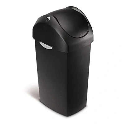 Afbeelding van Afvalbak simplehuman Swing Lid Can Zwart 40L