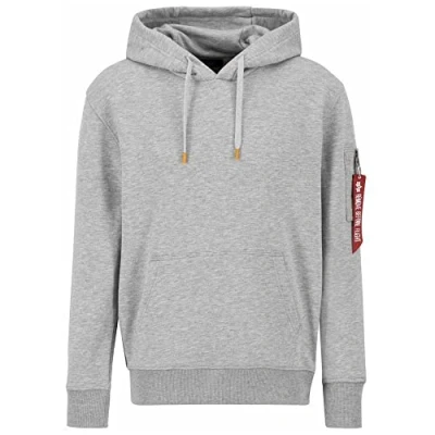 Afbeelding van Alpha Industries R Print Hoody Sweat met capuchon voor heren Grey Heather