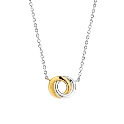 Afbeelding van TI SENTO Milano 3915SY Ketting met hanger zilver en goudkleurig 38 48 cm