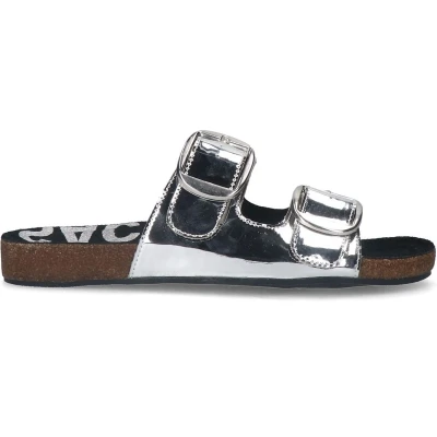 Afbeelding van Sacha Dames Zilveren metallic sandalen met gespen Maat 42