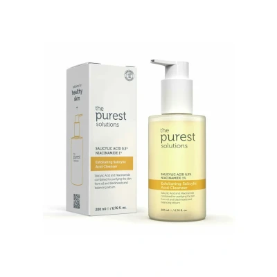 Afbeelding van The Purest Solutions Exfoliating Salicylzuur Cleanser Gezichtsreiniger (0,5% &amp; 1% Niacinamide) voor de vette/gecombineerde huid Vermindert puistjes en vatbaar acne Veganistisch