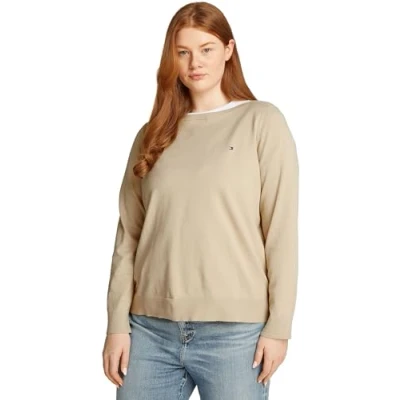 Afbeelding van Tommy Hilfiger Curve Trui, Dames, Maat: 46, Sandalwood