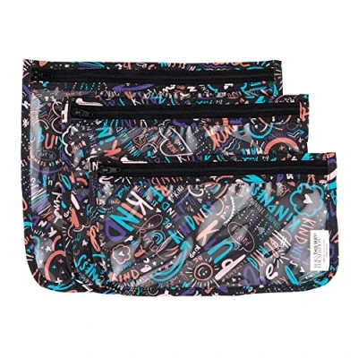 Afbeelding van Bumkins Reistas, Toilettas, Baby, TSA Goedgekeurd Pouch, Ritszak, Quart Size Compliant, Duidelijk, Luiertas Organisatie, Make up, Accessoires, Set van 3, Vriendelijkheid, 3 Piece Assortment, Btwf