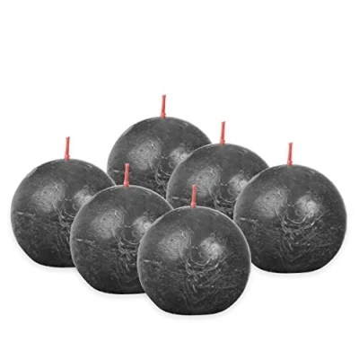 Afbeelding van Bolkaarsen Shine 6 st rustiek 76x71 mm stormgrijs