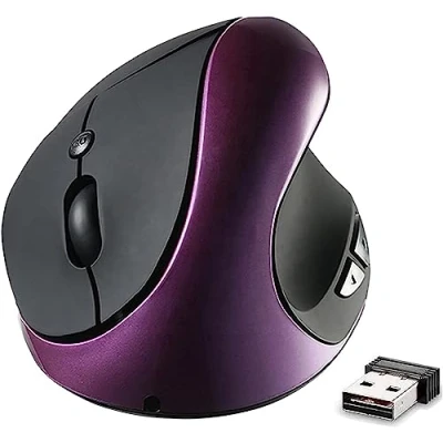 Afbeelding van Verticale muis, oplaadbare 2.4G draadloze ergonomische muizen met USB ontvanger, 6 knoppen en 3 verstelbare DPI 800/1200/1600, Polsspanning verminderen,Speciaal voor kleine handen, rechtshandigen