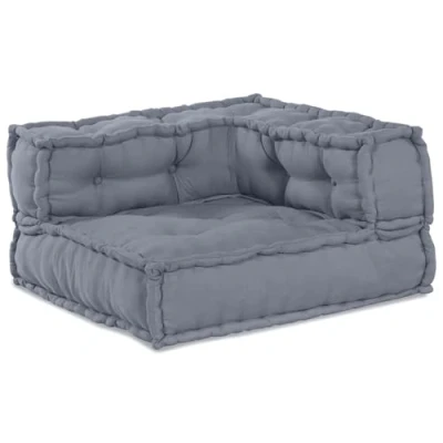 Afbeelding van vidaXL Pouffe Grijs Stof (100% katoen) 140 x 70 36 cm Modern