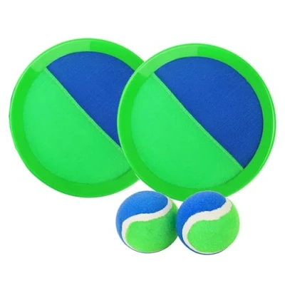 Afbeelding van Ball Catch® Green and Blue 2 Rackets with Scratch + Balls Summer Beach Game for Kids Adults Fun Stimulating Toy Practical Portable Outdoor Toys OriginalCorner®