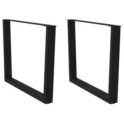 Afbeelding van vidaXL Eettafelpoten 2 st V vormig 100x(72 73,3) cm staal zwart