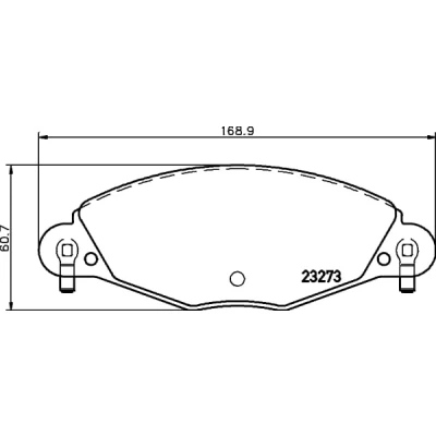 Afbeelding van HELLA PAGID 8DB 355 019 421 Remblokkenset T9104 Dikte: 18mm Remsysteem: Bosch Incl. slijtage waarschuwingscontact voor o.a. CITROEN