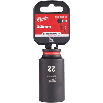 Afbeelding van Milwaukee Accessoires SHOCKWAVE Slagdop 3/8&quot; diep 22mm 1 stuk 4932480296