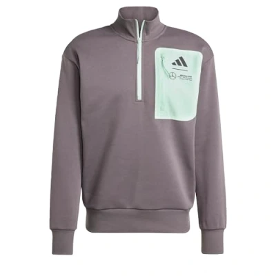 Afbeelding van adidas Performance Mercedes AMG Petronas Formula One Team Premium Woven Fleece Shirt Heren Grijs XS