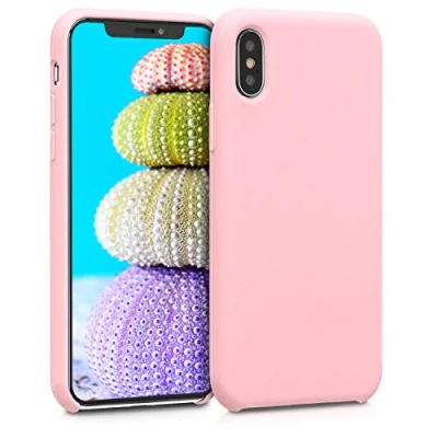 Afbeelding van kwmobile telefoonhoesje compatibel met Apple iPhone X hoesje Zachte case voor smartphone Back cover in vintage roze