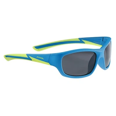 Afbeelding van ALPINA FLEXXY KIDS gespiegelde en onbreekbare zonnebril met 100% UV bescherming voor kinderen, blauw mat limoen, eenheidsmaat