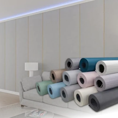 Afbeelding van HEXIM Zelfklevend isolatiebehang 1,82 m² wandisolatie 280 x 65 cm geluidsisolerend 4 mm decoratief 2 in 1 behang isolatie effect (1 rol nevelgrijs, lichtgrijs cementstructuur)