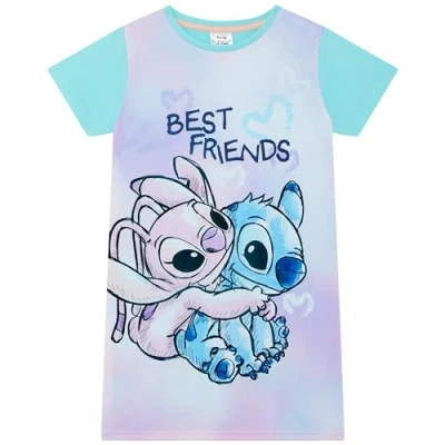 Afbeelding van Disney Lilo &amp; Stitch Meisjes Nightie/Nachthemd 5 14 jaar, Paars Short, 9 10 jaar