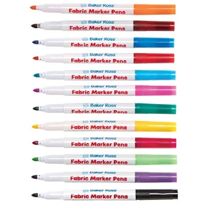 Afbeelding van Baker Ross AT481 stoffen pennen Pack van 12, diverse selectie markers voor doek en stof kinderen kunst ambachten,roze