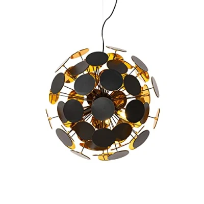 Afbeelding van QAZQA Design hanglamp zwart en goud Cerchio