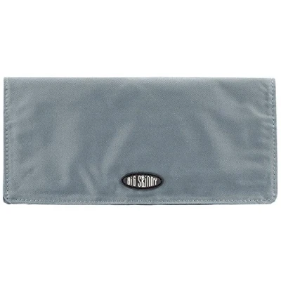 Afbeelding van Big Skinny Executive Bi Fold Checkbook Slim Wallet voor dames, geschikt maximaal 40 kaarten, lichtgewicht, slank, grafiet