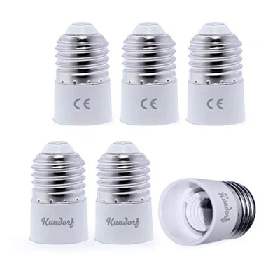Afbeelding van Kundorf 6 stuks E27 naar E14 adapter lampvoet lampfitting converter fitting voor LED halogeen energiebesparende lampen wit