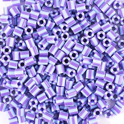 Afbeelding van Vaessen Creative 5009 046, 550 strijkkralen, tweekleurig paars, stuks, steekkralen voor het knutselen met kinderen, doe zelf vormgeven van sieraden, decoratie, versieringen en andere