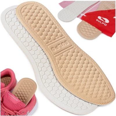 Afbeelding van anti zweet geur schoenzolen dun Kleur Beige maat M 40/41 Latex antizweet inlegzolen bieden comfort en gezondheid voor je voeten. Ze absorberen transpiratie, verwijderen onaangename geurtjes verhogen het loopcomfort.