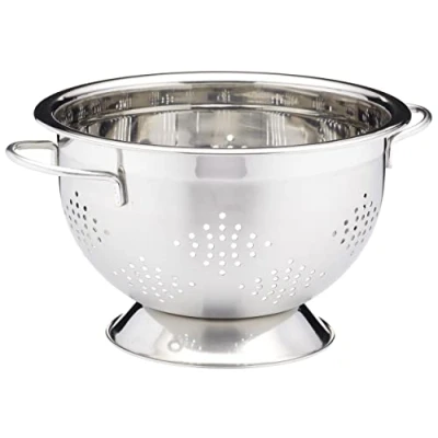 Afbeelding van KitchenCraft MasterClass Vergiet Met 2 Handvatten, Roestvrij Staal, ‎25,6 x 32,5 14,2 Centimeter, Zilverkleurig, MCTWHCOLDL27