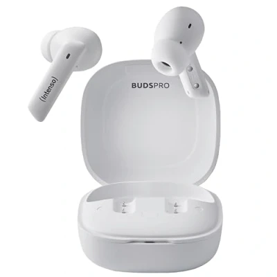 Afbeelding van Intenso Buds Pro TWS True Wireless koptelefoon T512HAE met hybride ANC, ENC, Bluetooth en tot 35 uur muziekweergave, wit