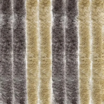 Afbeelding van EXPLORER® vliegengordijn, 100 x 200 cm, caravan, deurgordijn, voor camper, balkondeur, gordijn van chenille, als insectengordijn, camping, terras, deur, vliegenbescherming, bruin/beige