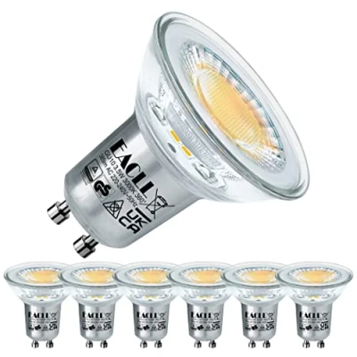 Afbeelding van EACLL Ledlamp, GU10, warmwit, 3000 K, 3,5 W, vervangt halogeen, 50 6 stuks, 385 lm, niet dimbaar, schijnwerper zonder flikkeren, brede straal 360 graden, spot, PAR16 AC 230 V reflectorlamp