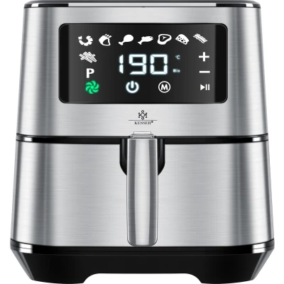 Afbeelding van KESSER® Airfryer XXL 5,5 Liter Heteluchtfriteuse Roestvrij Staal Inclusief Broodmand 1700W Friteuse Touch Display 8 Programma&#039;s Zonder OLIE ? Oven Hetelucht Grill Vetvrij Zwart
