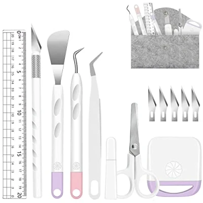 Afbeelding van ImnBest Plotteraccessoires, 13 stuks vinyl onkruidgereedschap voor Silhouette onkruidschraper, silhouetaccessoires, onttroostergereedschap, plottergereedschap, plotterset, cameo&#039;s,