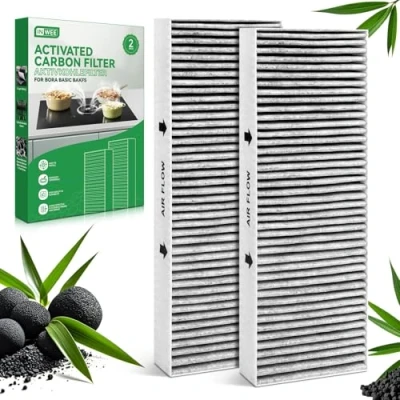 Afbeelding van Inwee Actieve koolstoffilter voor BORA Basic BAKFS, Geactiveerd Koolstoffilterset GP4 BHU/BIU/BFIU Afzuigkappen, BAKFS Filter (2 Stuks)
