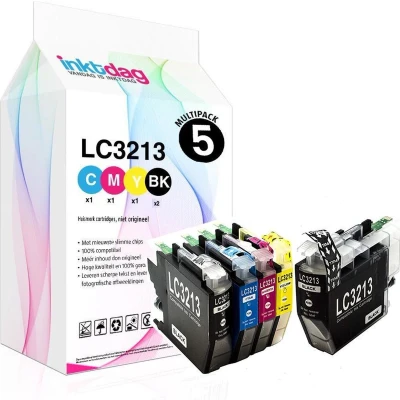 Afbeelding van Inktdag inktcartridges voor Brother LC3213 LC3213XL multipack van 5 kleuren MFC J491DW, J497DW, DCP J572dw, J890DW, J895DW, J772DW ,DCP J774DW