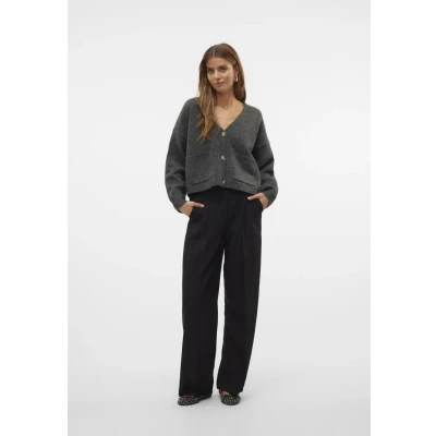 Afbeelding van VERO MODA Vmgemma Ls V hals gebreide cardigan VMA Noos pullover, dark grey melange, XL