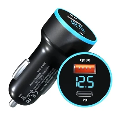 Afbeelding van MMOBIEL Autolader USB 2 Poorts C en A Car Charger 38W Auto Oplader Telefoon met Quick Charge 3.0 Power Delivery Sigarettenaansteker Zwart