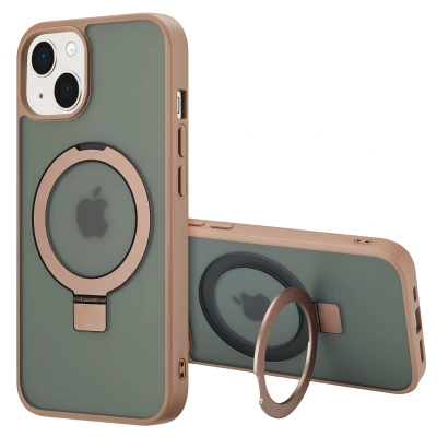 Afbeelding van Apple iPhone 13 MagSafe Hoesje Kunststof Accezz Hardcase/Backcover Bruin Telefoonhoesje Shockproof/Valbescherming