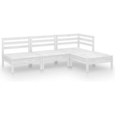 Afbeelding van vidaXL 4 delige Loungeset massief grenenhout wit
