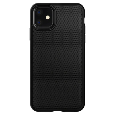 Afbeelding van Apple iPhone 11 Hoesje Siliconen en TPU (zacht) Spigen Softcase/Backcover Zwart Telefoonhoesje Shockproof/Valbescherming