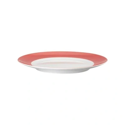 Afbeelding van Thomas Sunny Day Soft Red platte borden 27 cm porseleinen voor diner, met vlag, ronde dinerborden, servies vaatwasser en magnetron, hoogte 2,8 cm, rode rand