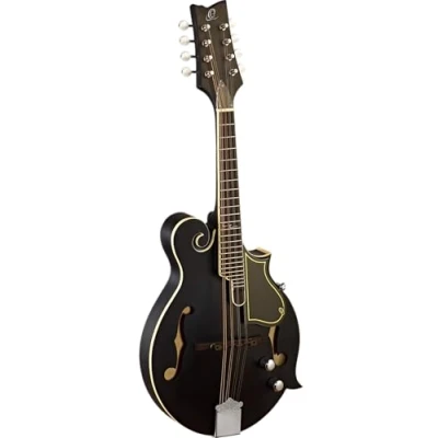 Afbeelding van Ortega RMFE40SBK F Style Series Mandolin Black elektrisch akoestische stijl mandoline met gigbag