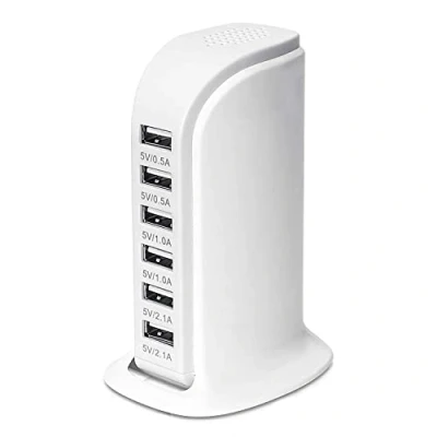 Afbeelding van ANNCAY USB Oplader, meerdere aansluitingen, 30W 6 USB, met intelligente detectietechnologie, geschikt voor mobiele telefoons, tablets, camera&#039;s, MP3 en andere apparaten