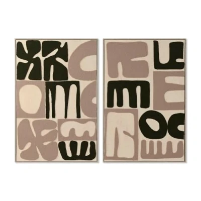 Afbeelding van Schilderij Home ESPRIT Groen Beige Abstract Modern (2 Stuks)