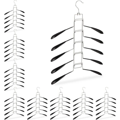 Afbeelding van Relaxdays 9 x kleerhangers ruimtebesparend multi kledinghangers klerenhangers metaal